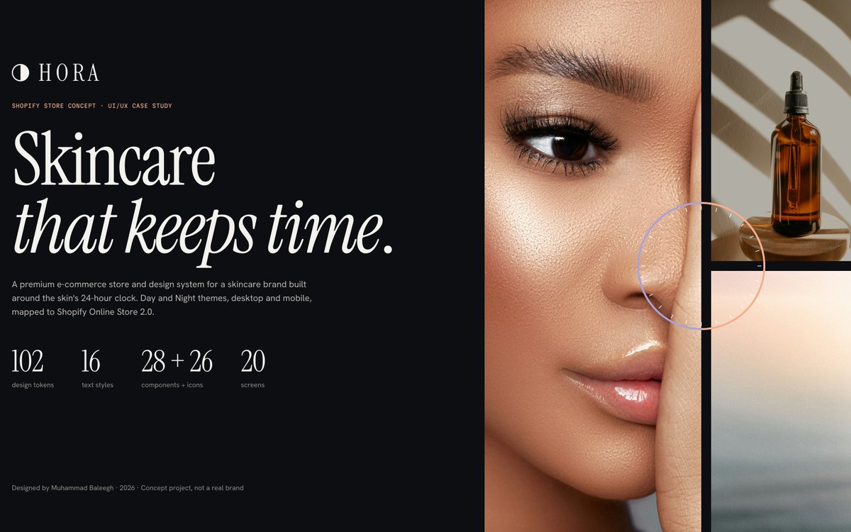 HORA skincare store cover with desktop and mobile screens