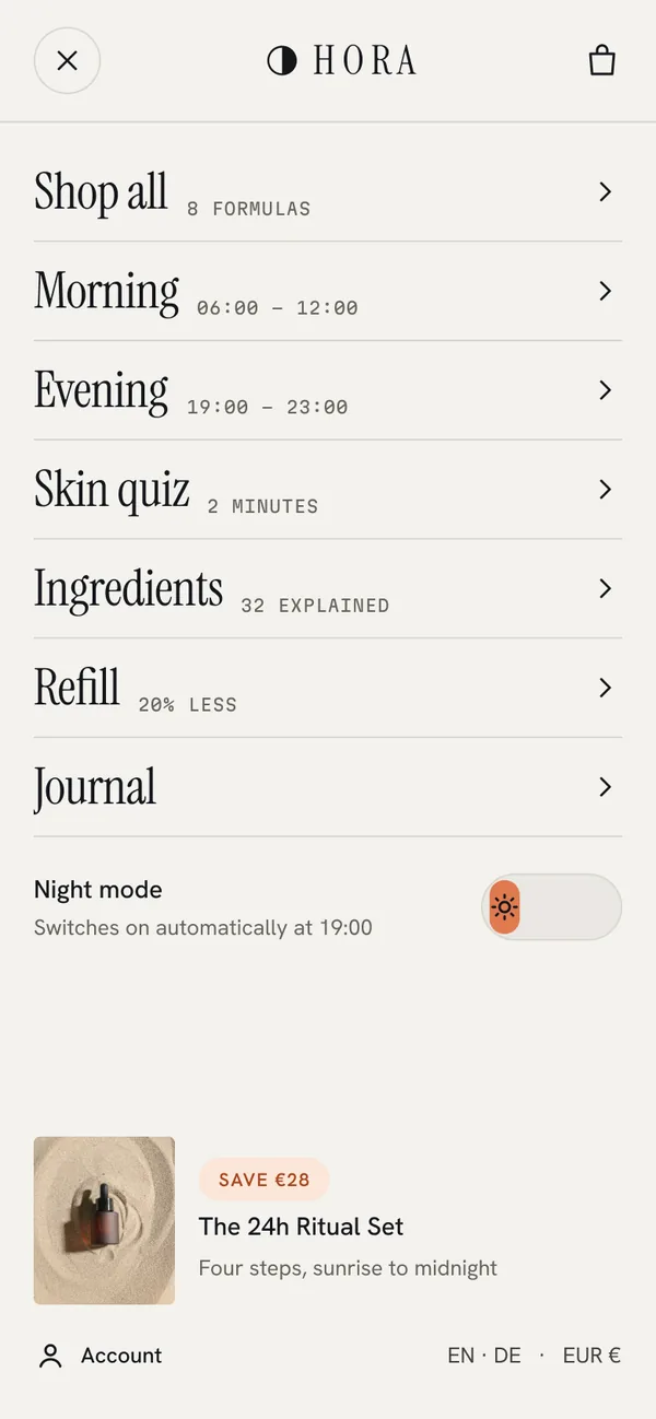 Mobile menu