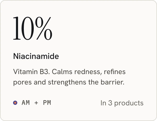 Ingredient card with strength and description