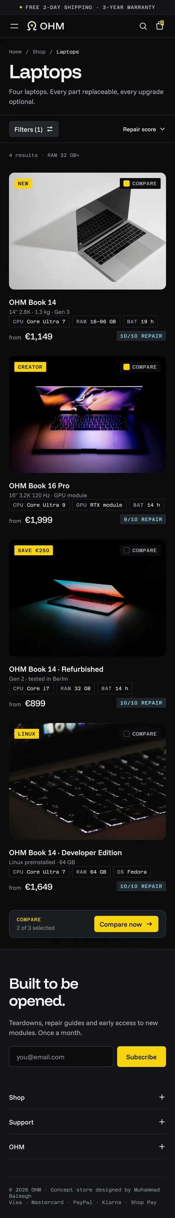 Mobile laptops collection