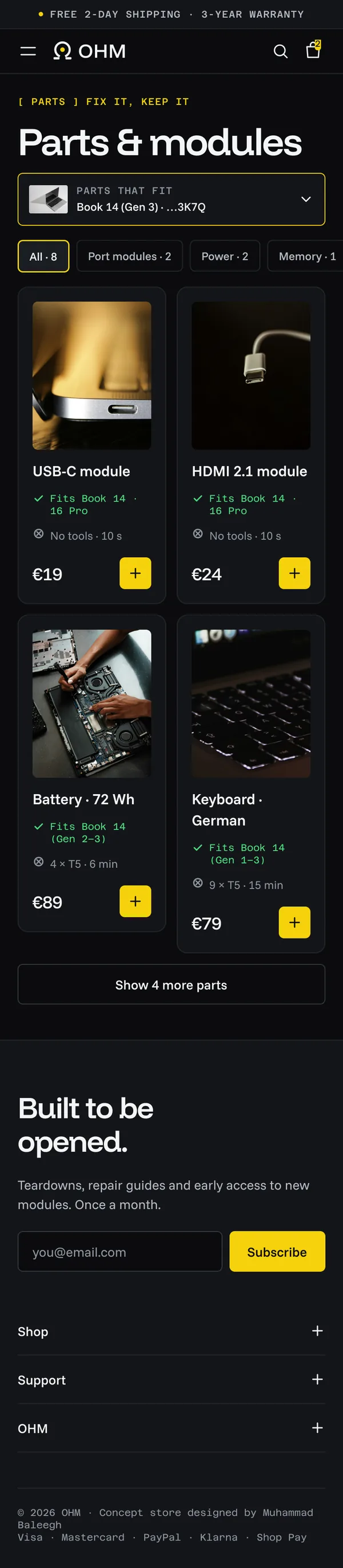 Mobile parts store