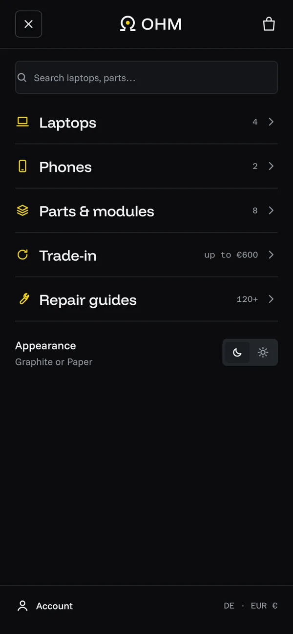 Mobile menu