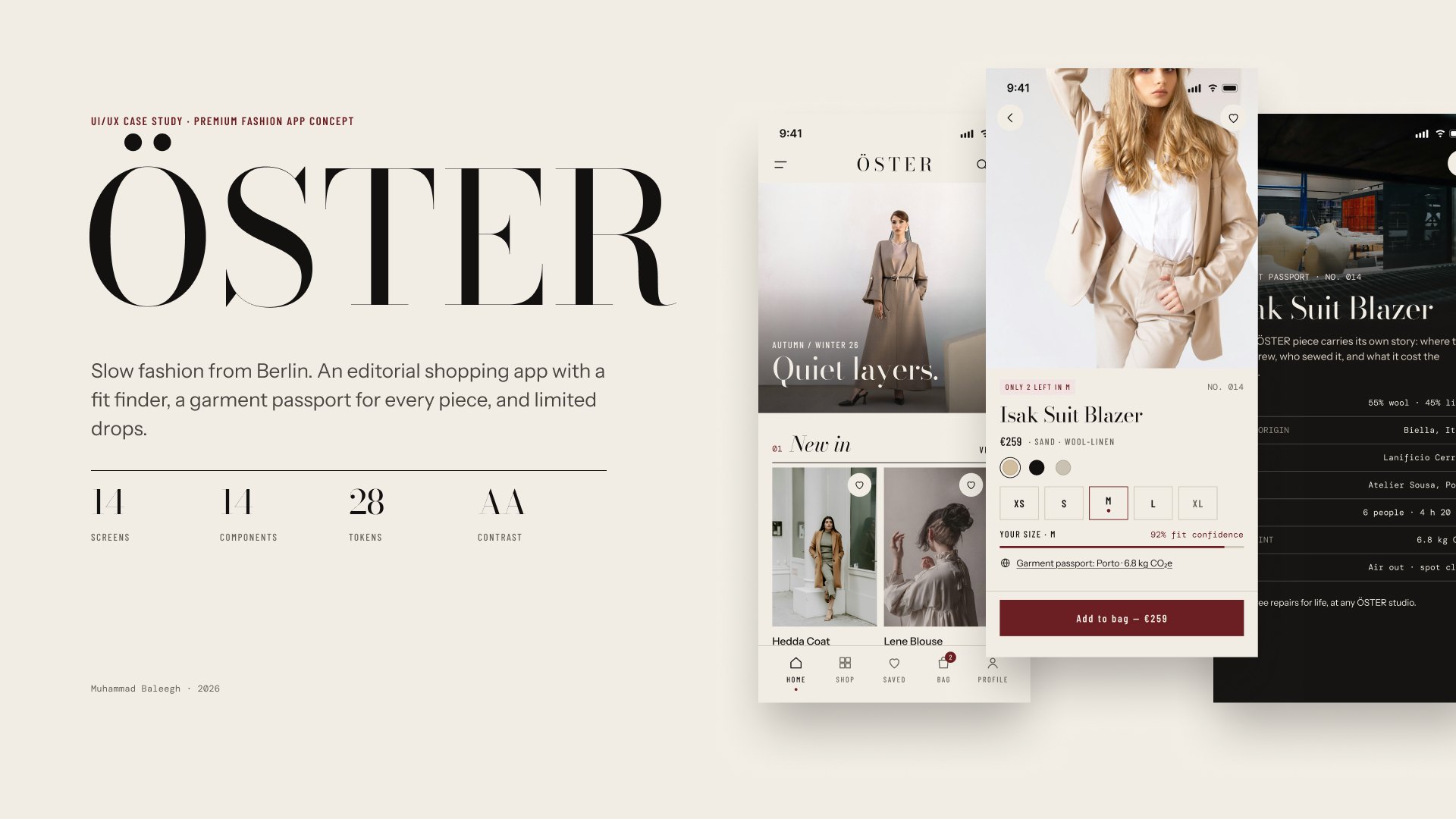 ÖSTER app screens