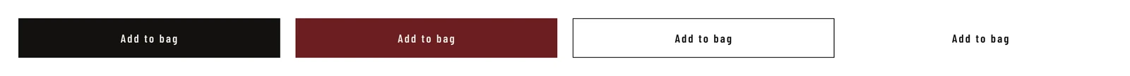 Button variants: primary ink, commerce oxblood, outline and text